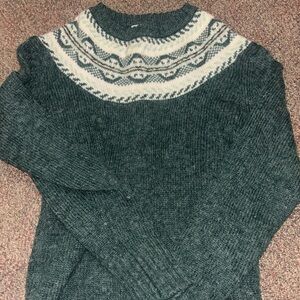 Women's Green Patterned Sweater